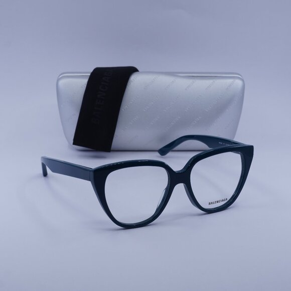Balenciaga BB0129O 007 Cat Eye Eyeglasses 53mm - Blue - Picture 1 of 11